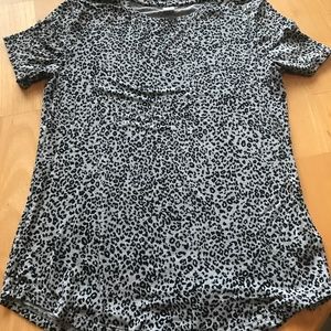 Old Navy Womens Black Cheetah Print Top